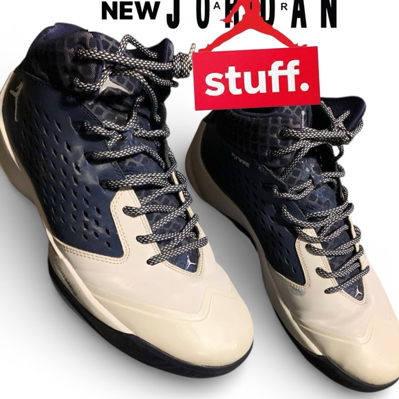 Jordan Rising High Midnight Navy and White Sneakers